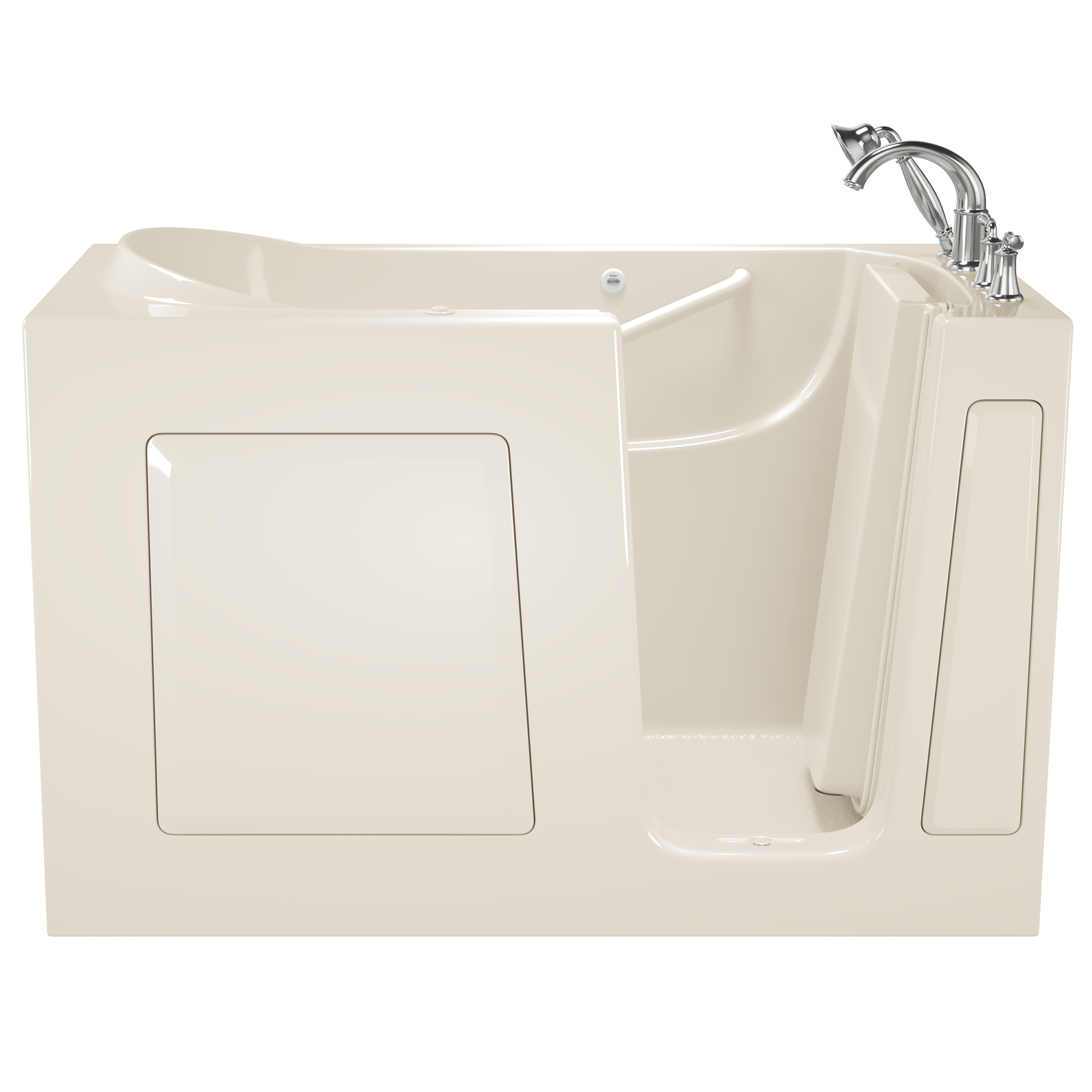 Gelcoat Value Series 30x60 Inch Walk In Bathtub with Air Spa System   Right Hand Door and Drain WIB LINEN
